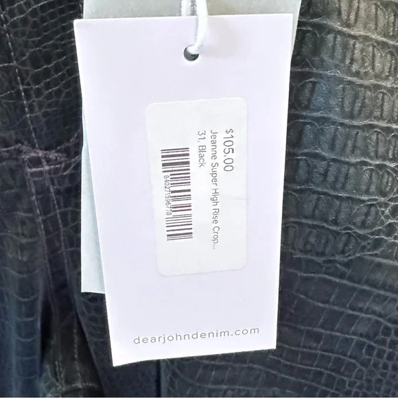 Dear John Jeanne Super High Rise Flare Cropped Jeans Size 31 (12) NWT BLACK - Picture 8 of 16